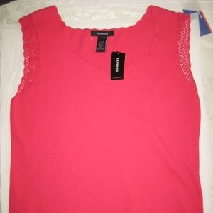 Express Sleeveless Knitted Neck and Sleeve Top XL
